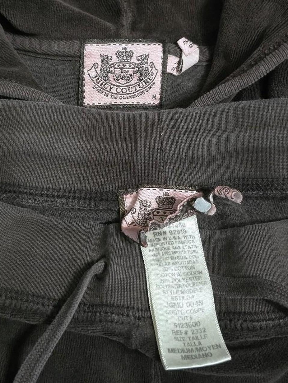 Vintage Y2K Juicy Couture Brown Velour Velvet Tracksuit Set Flared Medium - Picture 3 of 7